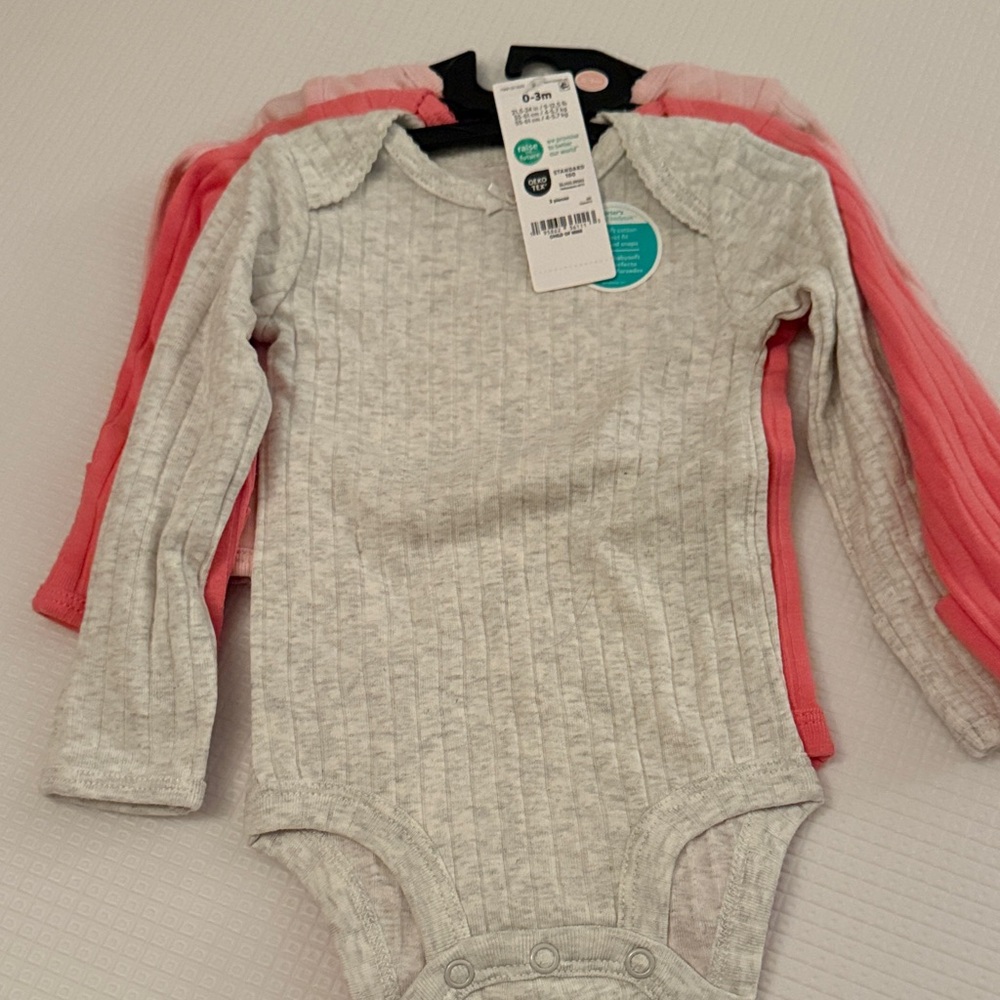 Carter's Gray and Pink Bodysuit Set